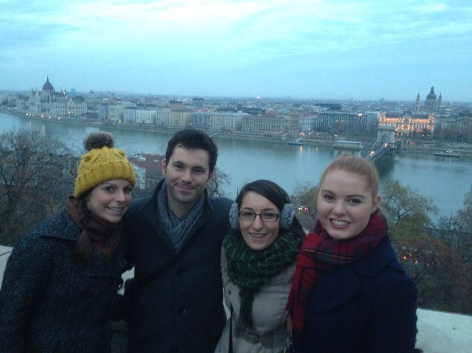 My Romanian/German friends overlooking the Danube River - Budapest, Hungary