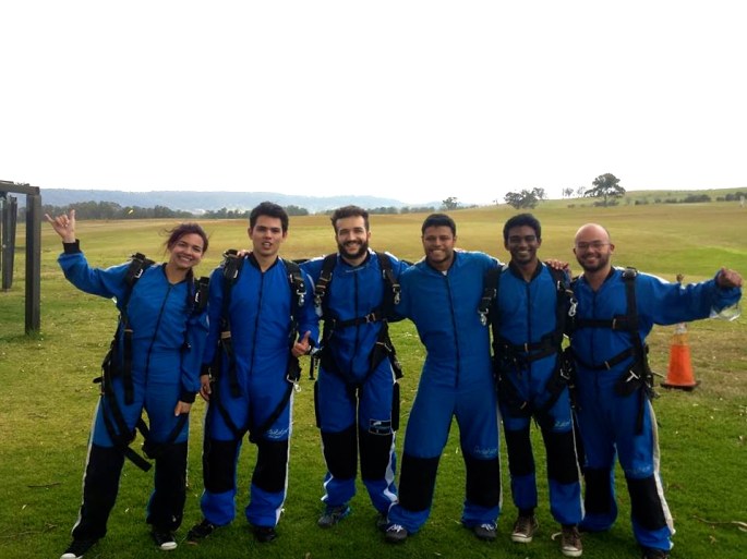 Some students after they landed!