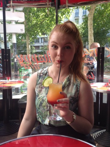 Lovely cocktail in my favourite brasserie, Le Chat Noir, Montmartre